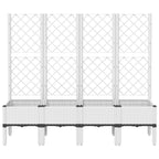 Vidaxl plantenbak met latwerk 160x40x142 cm polypropeen wit