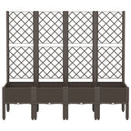 Vidaxl plantenbak met latwerk 160x40x142 cm polypropeen bruin