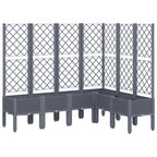 Vidaxl plantenbak met latwerk 160x120x142 cm polypropeen blauwgrijs