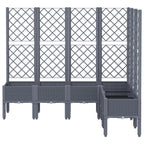 Vidaxl plantenbak met latwerk 160x120x142 cm polypropeen blauwgrijs