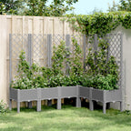 Vidaxl plantenbak met latwerk 160x120x142 cm polypropeen lichtgrijs