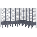 Vidaxl plantenbak met latwerk 200x160x142 cm polypropeen blauwgrijs