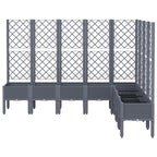 Vidaxl plantenbak met latwerk 200x160x142 cm polypropeen blauwgrijs