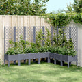 Vidaxl plantenbak met latwerk 200x160x142 cm polypropeen blauwgrijs