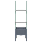 Vidaxl plantenbak met latwerk 40x40x142,5 cm polypropeen blauwgrijs