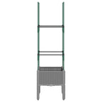 Vidaxl plantenbak met latwerk 40x40x142,5 cm polypropeen lichtgrijs