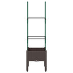 Vidaxl plantenbak met latwerk 40x40x142,5 cm polypropeen bruin