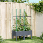 Vidaxl plantenbak met latwerk 80x40x142,5 cm polypropeen blauwgrijs