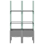 Vidaxl plantenbak met latwerk 80x40x142,5 cm polypropeen lichtgrijs