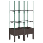 Vidaxl plantenbak met latwerk 80x40x142,5 cm polypropeen bruin