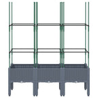 Vidaxl plantenbak met latwerk 120x40x142,5 cm polypropeen blauwgrijs
