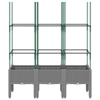 Vidaxl plantenbak met latwerk 120x40x142,5 cm polypropeen lichtgrijs