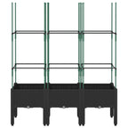 Vidaxl plantenbak met latwerk 120x40x142,5 cm polypropeen zwart