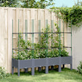 Vidaxl plantenbak met latwerk 160x40x142,5 cm polypropeen blauwgrijs