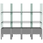 Vidaxl plantenbak met latwerk 160x40x142,5 cm polypropeen lichtgrijs