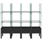 Vidaxl plantenbak met latwerk 160x40x142,5 cm polypropeen zwart