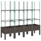 Vidaxl plantenbak met latwerk 160x40x142,5 cm polypropeen bruin