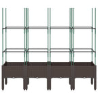Vidaxl plantenbak met latwerk 160x40x142,5 cm polypropeen bruin