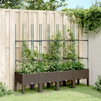 Vidaxl plantenbak met latwerk 160x40x142,5 cm polypropeen bruin