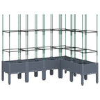 Vidaxl plantenbak met latwerk 160x120x142,5 cm polypropeen blauwgrijs