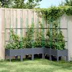 Vidaxl plantenbak met latwerk 160x120x142,5 cm polypropeen blauwgrijs