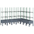 Vidaxl plantenbak met latwerk 200x160x142,5 cm polypropeen blauwgrijs
