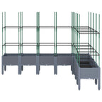 Vidaxl plantenbak met latwerk 200x160x142,5 cm polypropeen blauwgrijs