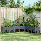 Vidaxl plantenbak met latwerk 200x160x142,5 cm polypropeen blauwgrijs