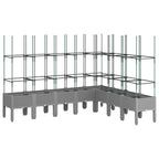 Vidaxl plantenbak met latwerk 200x160x142,5 cm polypropeen lichtgrijs