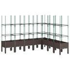 Vidaxl plantenbak met latwerk 200x160x142,5 cm polypropeen bruin