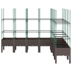Vidaxl plantenbak met latwerk 200x160x142,5 cm polypropeen bruin