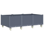 Vidaxl plantenbak met wielen 150x80x54 cm polypropeen blauwgrijs