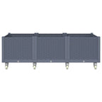 Vidaxl plantenbak met wielen 150x80x54 cm polypropeen blauwgrijs