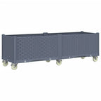 Vidaxl plantenbak met wielen 160x50x54 cm polypropeen blauwgrijs