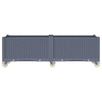 Vidaxl plantenbak met wielen 160x50x54 cm polypropeen blauwgrijs