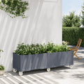 Vidaxl plantenbak met wielen 160x50x54 cm polypropeen blauwgrijs