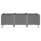 VidaXL Plantenbak met wielen 150x80x54 cm polypropeen lichtgrijs