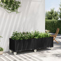 VidaXL Plantenbak met wielen 160x50x54 cm polypropeen zwart