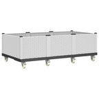 Vidaxl plantenbak met wielen 150x80x54 cm polypropeen wit