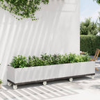 Vidaxl plantenbak met wielen 240x50x54 cm polypropeen wit