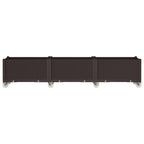 VidaXL Plantenbak met wielen 240x50x54 cm polypropeen bruin