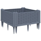 Vidaxl plantenbak met pinnen 42,5x42,5x28,5 cm polypropeen blauwgrijs