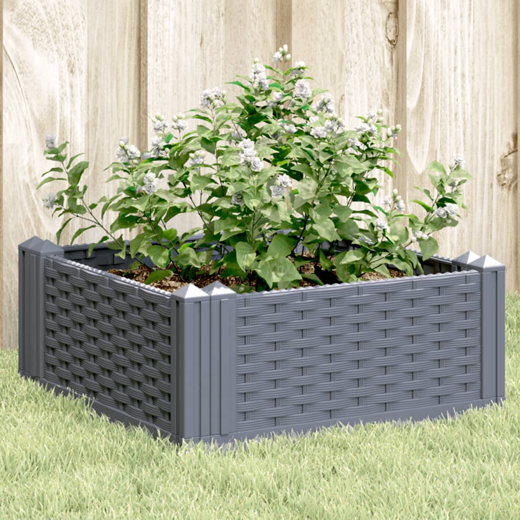 Vidaxl plantenbak met pinnen 42,5x42,5x28,5 cm polypropeen blauwgrijs