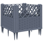 Vidaxl plantenbak met pinnen 43,5x43,5x43,5 cm polypropeen blauwgrijs