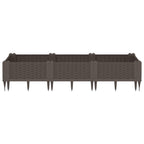 Vidaxl plantenbak met pinnen 125x40x28,5 cm polypropeen bruin