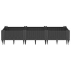 Vidaxl plantenbak met pinnen 125x40x28,5 cm polypropeen zwart