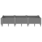 Vidaxl plantenbak met pinnen 125x40x28,5 cm polypropeen lichtgrijs