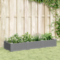 Vidaxl plantenbak met pinnen 125x40x28,5 cm polypropeen lichtgrijs