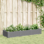 Vidaxl plantenbak met pinnen 125x40x28,5 cm polypropeen lichtgrijs