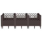 Vidaxl plantenbak met pinnen 123,5x43,5x43,5 cm polypropeen bruin